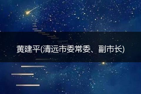 黄建平(清远市委常委、副市长)