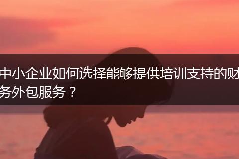 中小企业如何选择能够提供培训支持的财务外包服务？