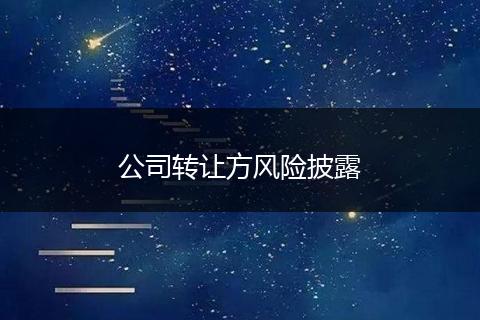 公司转让方风险披露