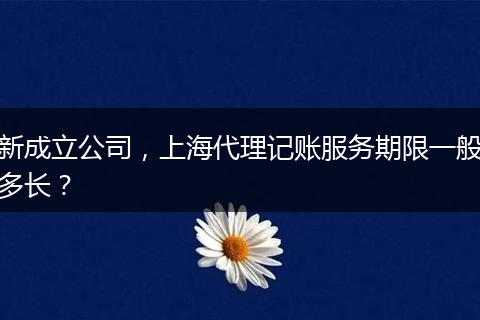 新成立公司，上海代理记账服务期限一般多长？