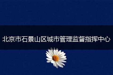 北京市石景山区城市管理监督指挥中心