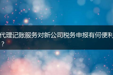 代理记账服务对新公司税务申报有何便利?