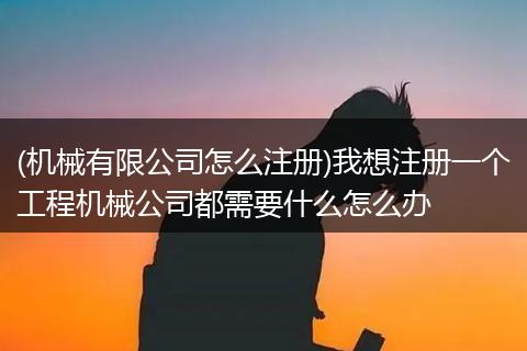 (机械有限公司怎么注册)我想注册一个工程机械公司都需要什么怎么办