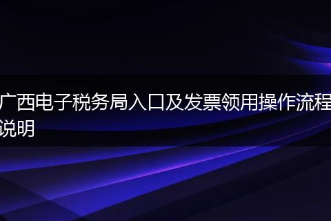广西电子税务局入口及发票领用操作流程说明