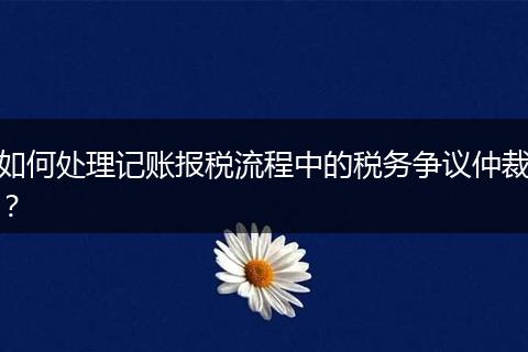 如何处理记账报税流程中的税务争议仲裁？