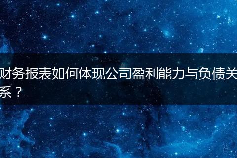 财务报表如何体现公司盈利能力与负债关系?