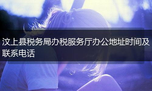 汶上县税务局办税服务厅办公地址时间及联系电话