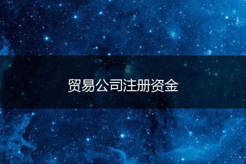 贸易公司注册资金