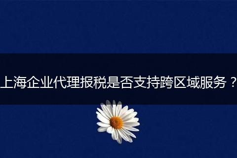 上海企业代理报税是否支持跨区域服务?