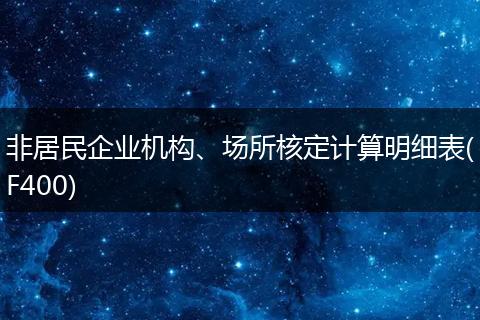 非居民企业机构、场所核定计算明细表(F400)