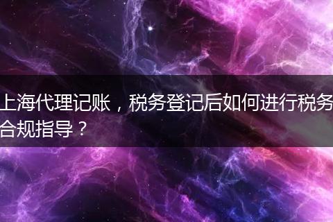 上海代理记账,税务登记后如何进行税务合规指导?