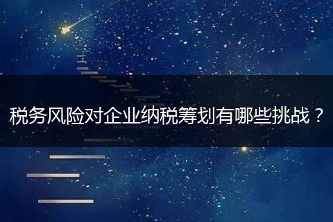 税务风险对企业纳税筹划有哪些挑战？