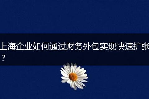 上海企业如何通过财务外包实现快速扩张？