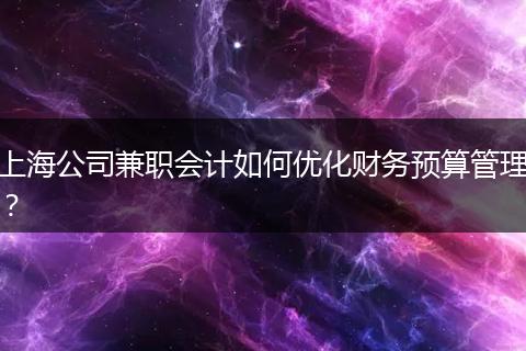 上海公司兼职会计如何优化财务预算管理？