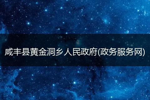 咸丰县黄金洞乡人民政府(政务服务网)