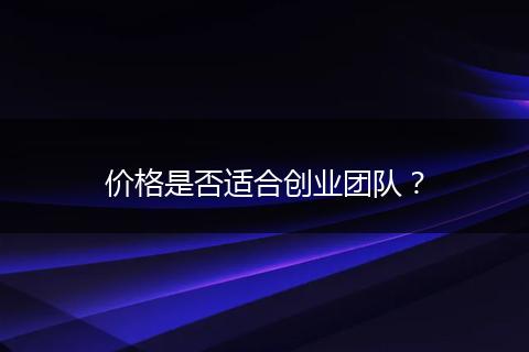 价格是否适合创业团队？