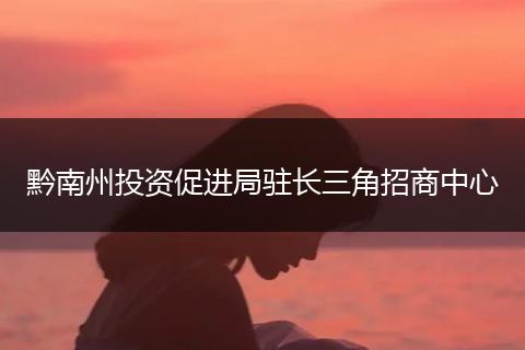 黔南州投资促进局驻长三角招商中心