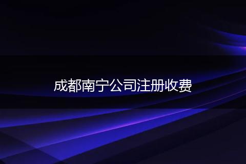 成都南宁公司注册收费