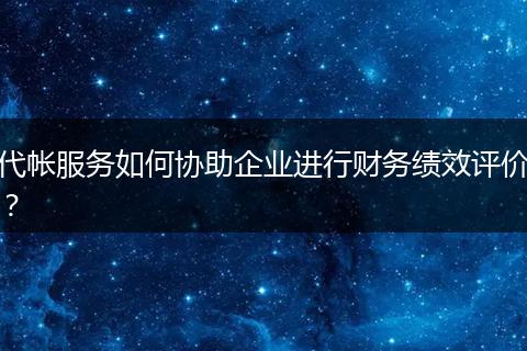 代帐服务如何协助企业进行财务绩效评价？