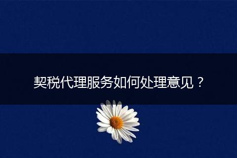 契税代理服务如何处理意见？