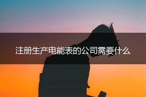 注册生产电能表的公司需要什么