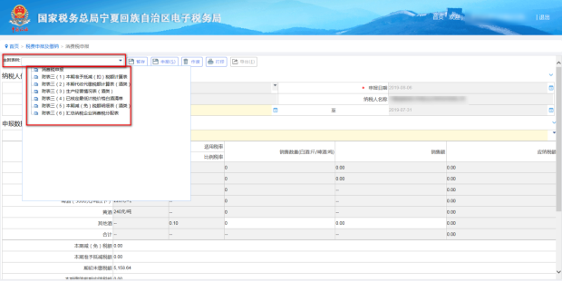 宁夏电子税务局消费税申报操作流程说明