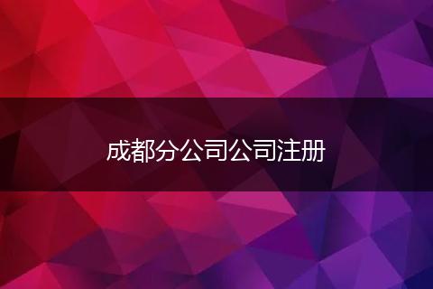 成都分公司公司注册