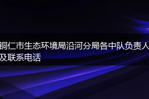 铜仁市生态环境局沿河分局各中队负责人及联系电话