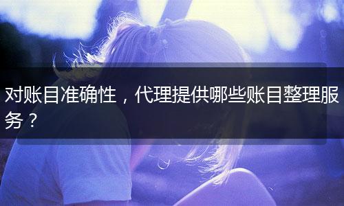 对账目准确性，代理提供哪些账目整理服务？