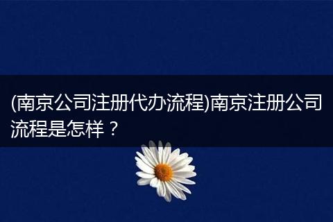 (南京公司注册代办流程)南京注册公司流程是怎样?