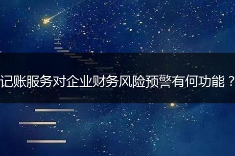 记账服务对企业财务风险预警有何功能？