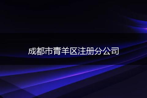 成都市青羊区注册分公司