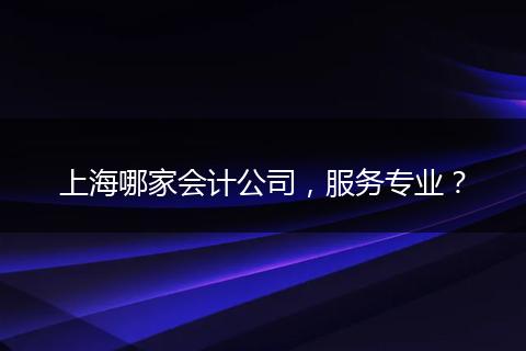 上海哪家会计公司，服务专业？