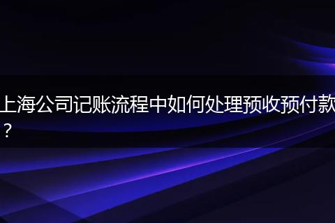 上海公司记账流程中如何处理预收预付款？