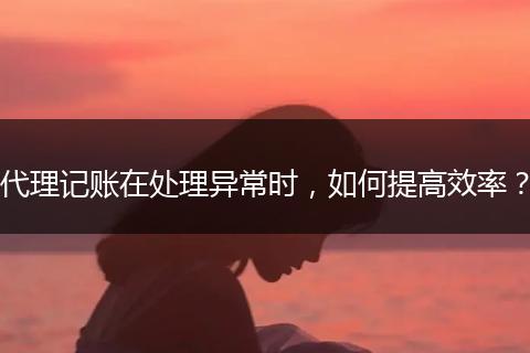 代理记账在处理异常时,如何提高效率?