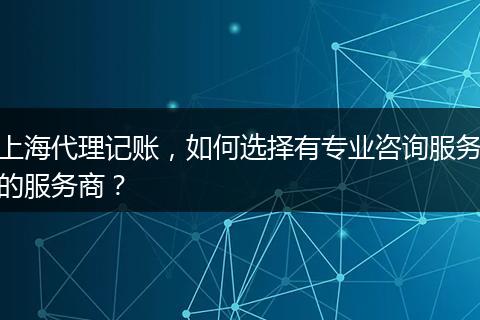 上海代理记账,如何选择有专业咨询服务的服务商?
