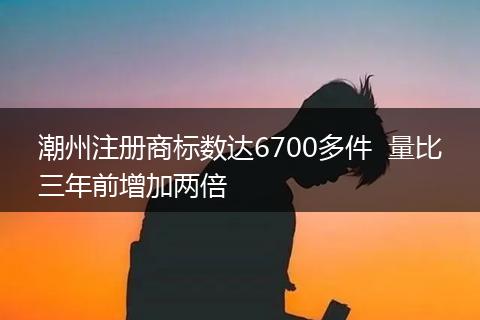 潮州注册商标数达6700多件 量比三年前增加两倍