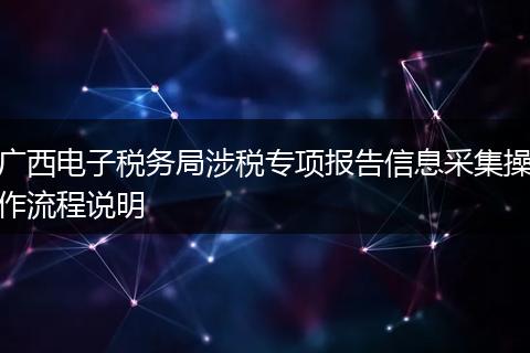 广西电子税务局涉税专项报告信息采集操作流程说明