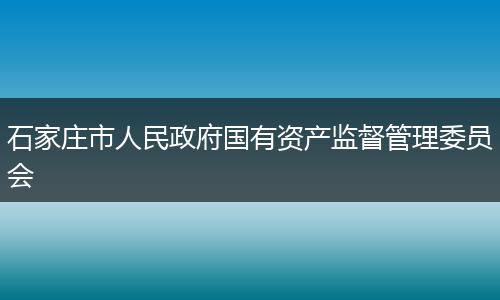 石家庄市人民政府国有资产监督管理委员会