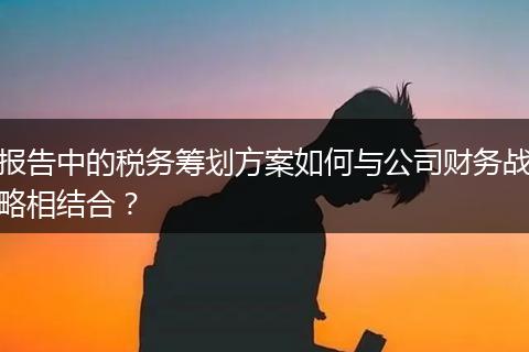 报告中的税务筹划方案如何与公司财务战略相结合?