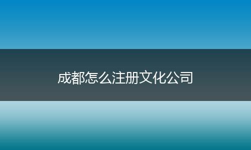 成都怎么注册文化公司