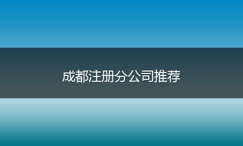 成都注册分公司推荐