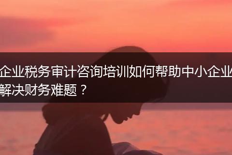 企业税务审计咨询培训如何帮助中小企业解决财务难题？