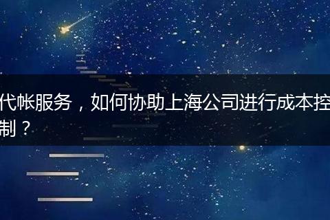 代帐服务，如何协助上海公司进行成本控制？