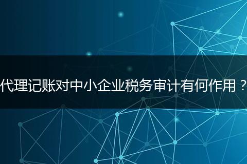 代理记账对中小企业税务审计有何作用?