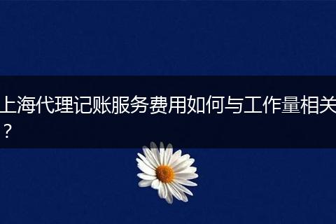 上海代理记账服务费用如何与工作量相关?