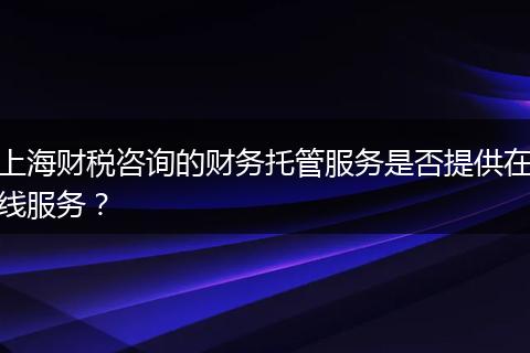 上海财税咨询的财务托管服务是否提供在线服务？