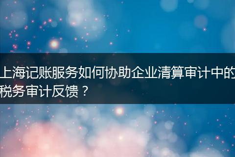 上海记账服务如何协助企业清算审计中的税务审计反馈？