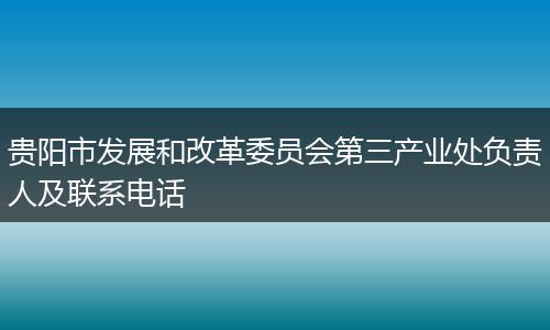 贵阳市发展和改革委员会第三产业处负责人及联系电话