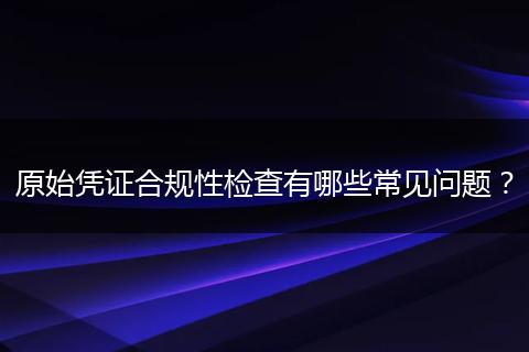 原始凭证合规性检查有哪些常见问题？